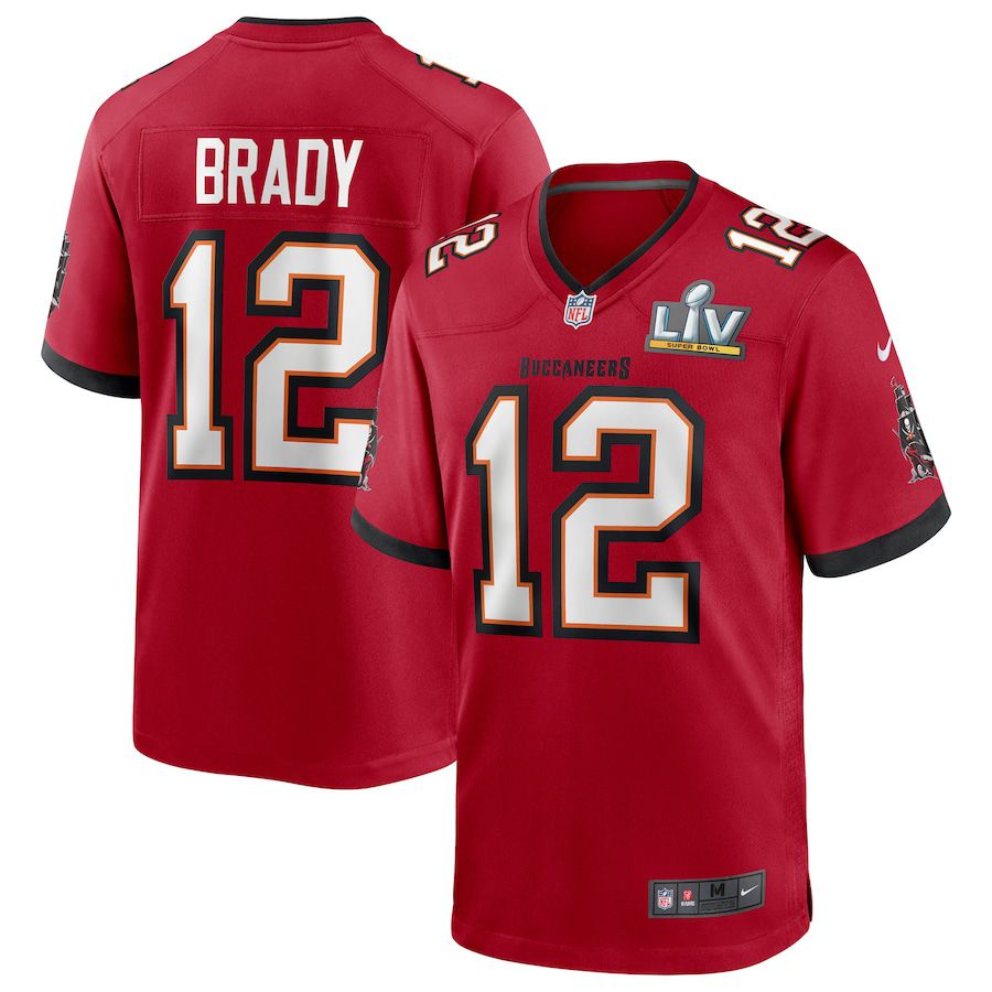 Men Tampa Bay Buccaneers #12 Tom Brady Nike Red Super Bowl LV Bound Game NFL Jersey